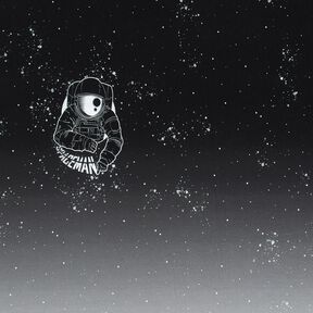 French Terry Panel Spaceman | Glitzerpüppi – noir/blanc, 