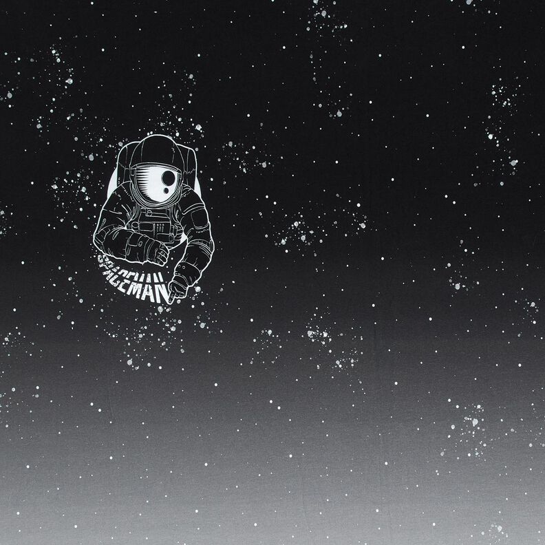 French Terry Panel Spaceman | Glitzerpüppi – noir/blanc,  image number 1
