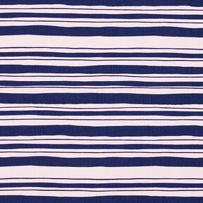 French Terry rayures irrégulières – indigo/rosé, 