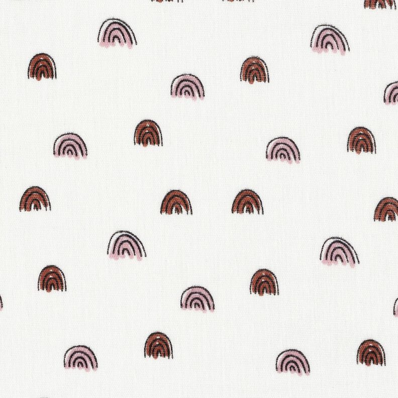 Tissu gaze de coton petits arcs-en-ciel, lisses – ivoire/rose, image number 1