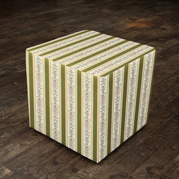 Tissu d’ameublement jacquard Rayures Biedermeier – crème/olive,  image number 6