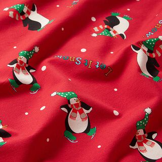 Panel French Terry Sweat d’été Pingouin dans la neige – rouge, 