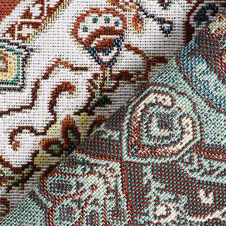Tissu de décoration Gobelin Mandala oriental – carmin/ivoire,  image number 4