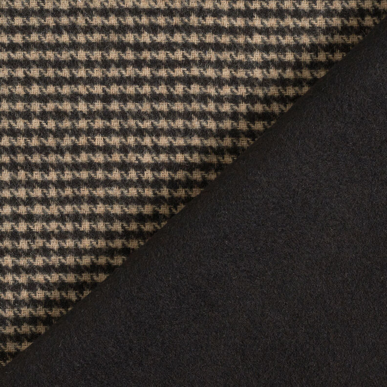Tissu pour manteau double face Pied de poule/uni – gris clair/noir,  image number 1