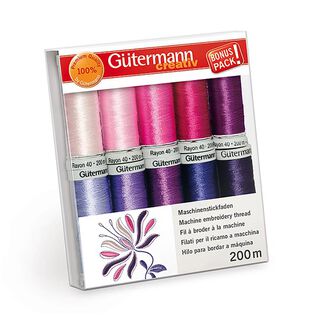 Set de fil à broder à la machine Rayon 40 2 | BONUS PACK! | Gütermann creativ, 