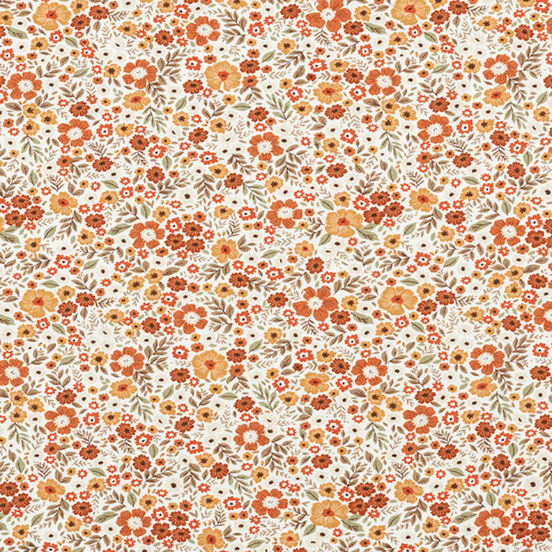 Jersey coton Océan de fleurs d’automne – écru, image number 1