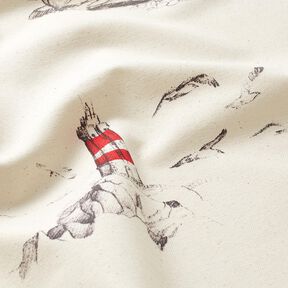 Tissu de décoration Panama Phares et mouettes – nature/chili, 