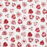 Tissu en coton Cretonne Petits cœurs – blanc/rouge foncé,  thumbnail number 1
