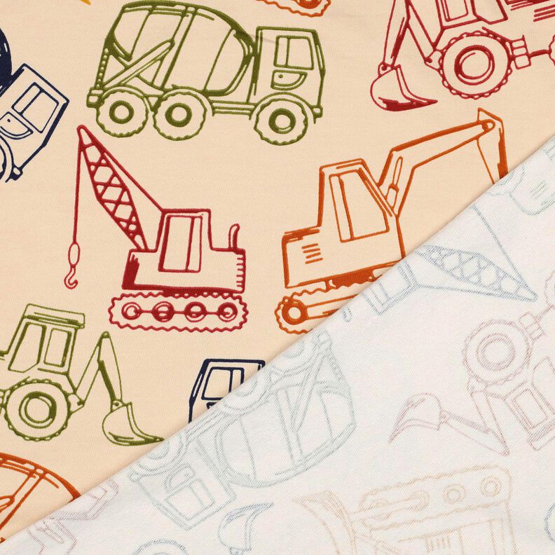 French Terry Sweat d’été Engins de chantier | Poppy Fabrics – beige/bleu marine,  image number 4