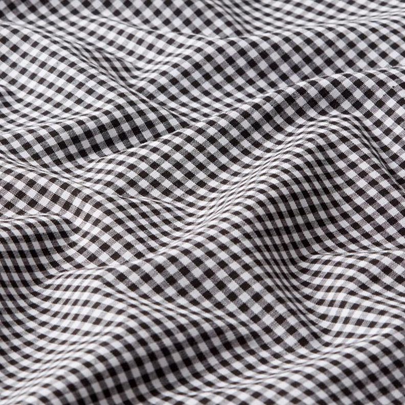 Popeline coton Petit carreaux Vichy, teints en fil – noir/blanc,  image number 2