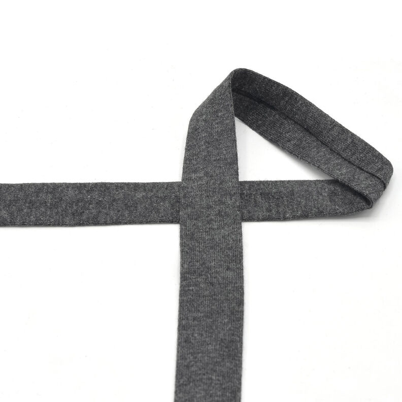 Biais Jersey coton Chiné [20 mm] – anthracite,  image number 2