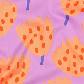Popeline coton Tulips | Nerida Hansen – lavande/orange pêche, 