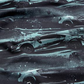 Jersey coton voiture de course Impression numérique – noir/gris perle, 