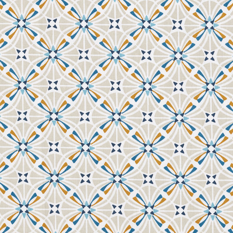 Tissu en coton Cretonne Carreaux arrondis – bleu,  image number 1