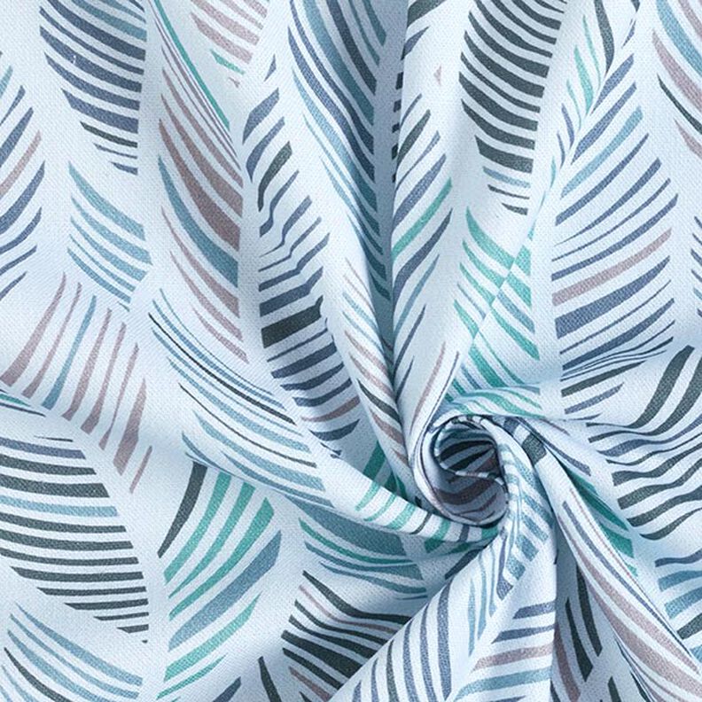 Tissu de décoration Semi-panama motif de feuilles – bleu,  image number 3