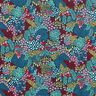 Tissu en coton cretonne oiseaux dans un champ de fleurs – bleu nuit,  thumbnail number 1