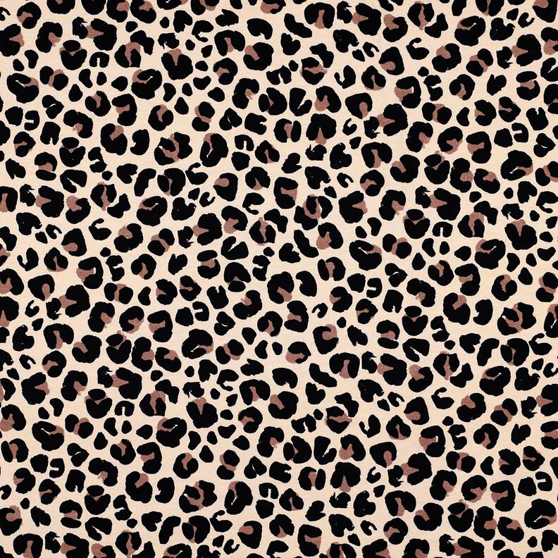 French Terry Sweat d’été petit imprimé léopard Impression numérique | Poppy Fabrics – beige, image number 1