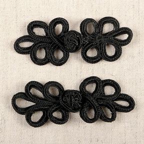 Fermeture passementerie [ 3 x 8 cm ] – noir, 