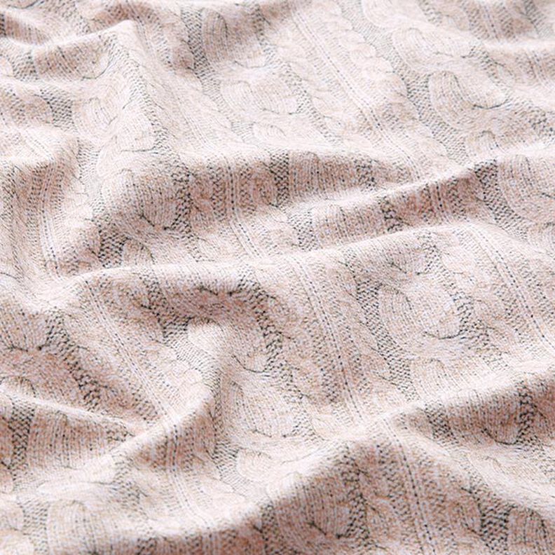 French Terry Sweat d’été Imprimé en maille torsadée – beige clair,  image number 2