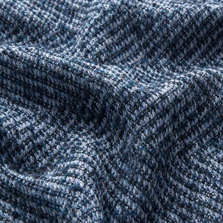 Tissu pour manteau en laine mélangée Zigzag – bleu marine, 