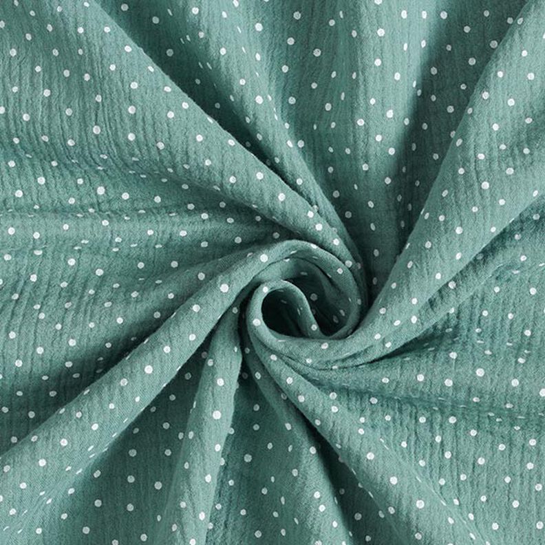 Tissu double gaze de coton Petits points – roseau/blanc,  image number 3