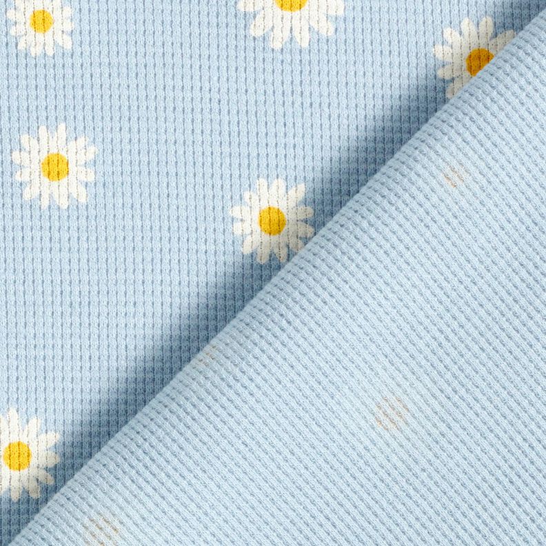 Jersey gaufré marguerites – bleu argenté, image number 4