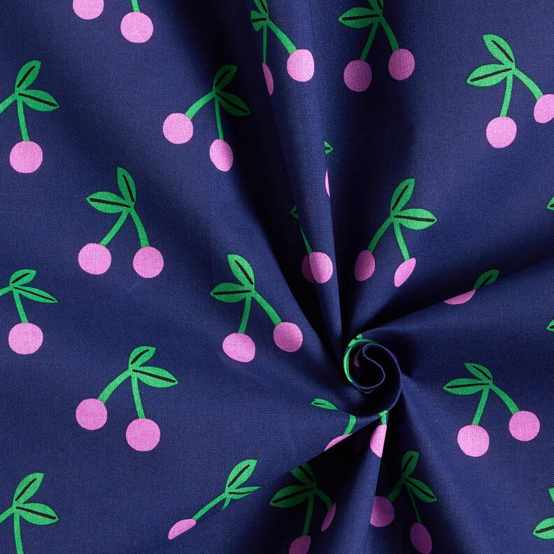 Coton enduit jolies cerises – bleu marine, image number 3