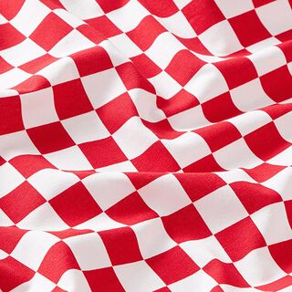 Jersey coton Échiquier [18 mm] – rouge clair/blanc, 