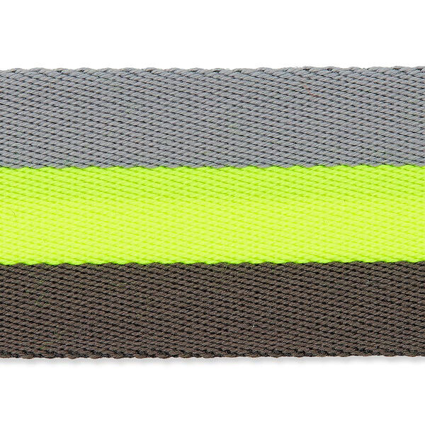 Sangle de sac fluo [ 40 mm ] – jaune fluo/gris,  image number 1