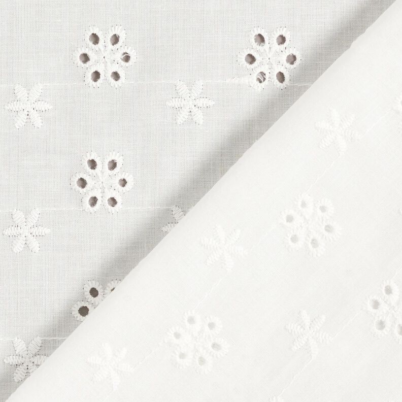 Tissu de coton à broderie Petites fleurs – blanc,  image number 4