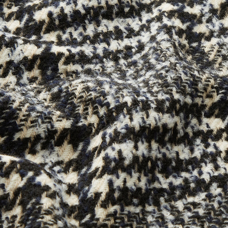 Tissu pour manteau Prince de Galles – écru/noir, image number 2
