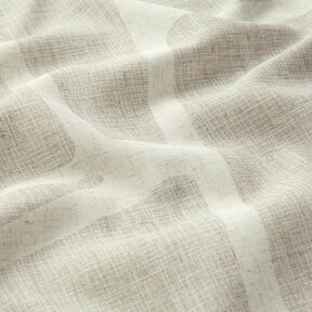 Tissu pour voilages Mélange lin Formes  – taupe clair/nature, 