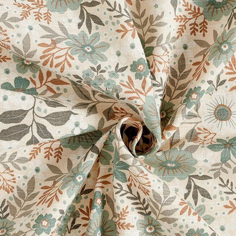 Tissu de décoration Semi-panama splendeur florale – roseau/nature,  image number 3