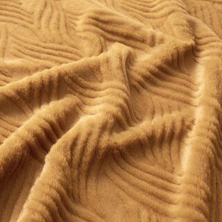 Fourrure synthétique lignes ondulées – brun faon, 