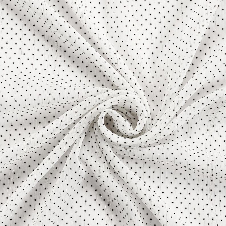 Mousseline Rayures et pois pailletés – blanc, image number 3