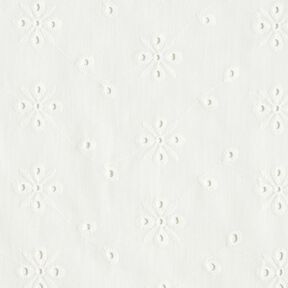 Dentelle brodée fleurs et feuilles – blanc, 