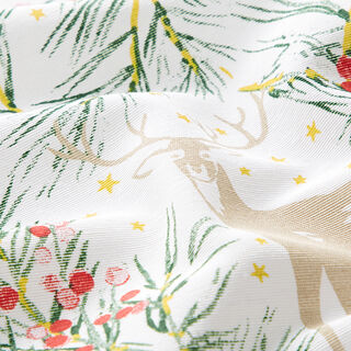 Tissu de décoration Canvas Rennes et branches – blanc, 