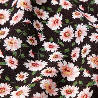 Crêpe viscose mer de fleurs – noir, 