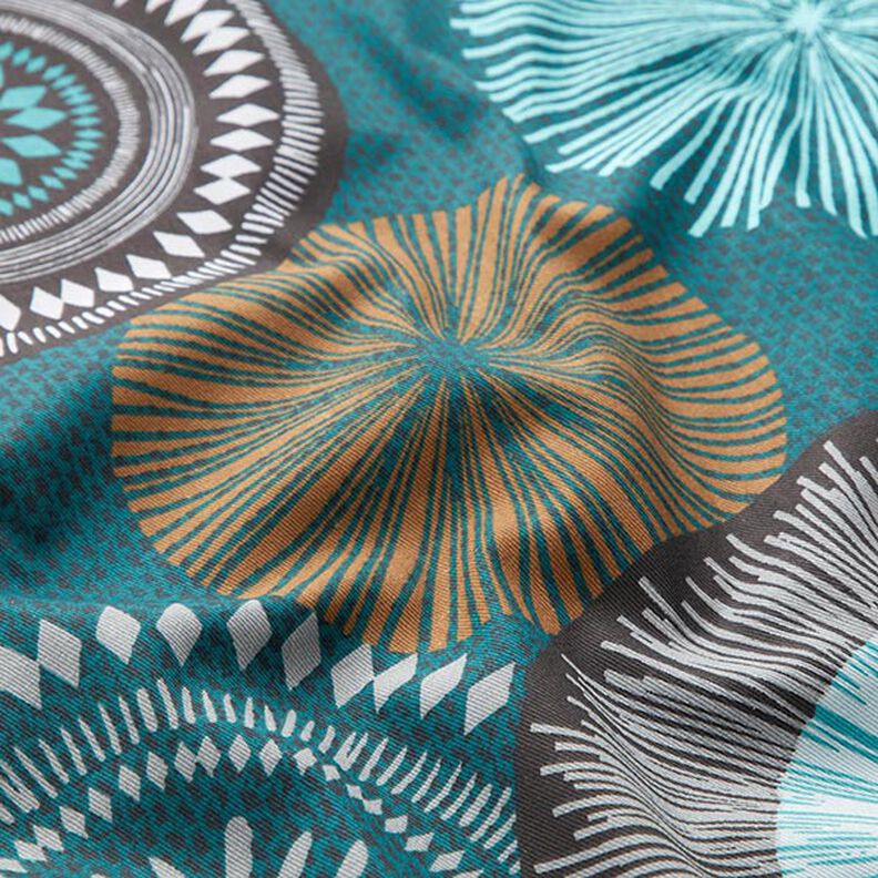Tissu de décoration Sergé coton Grand mandala – pétrole,  image number 2