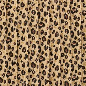 Tissu gaze de coton Tissu matelassé Imprimé lion – beige/noir, 