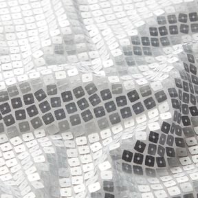 Tissu pailleté Carrés – argent métallisé, 
