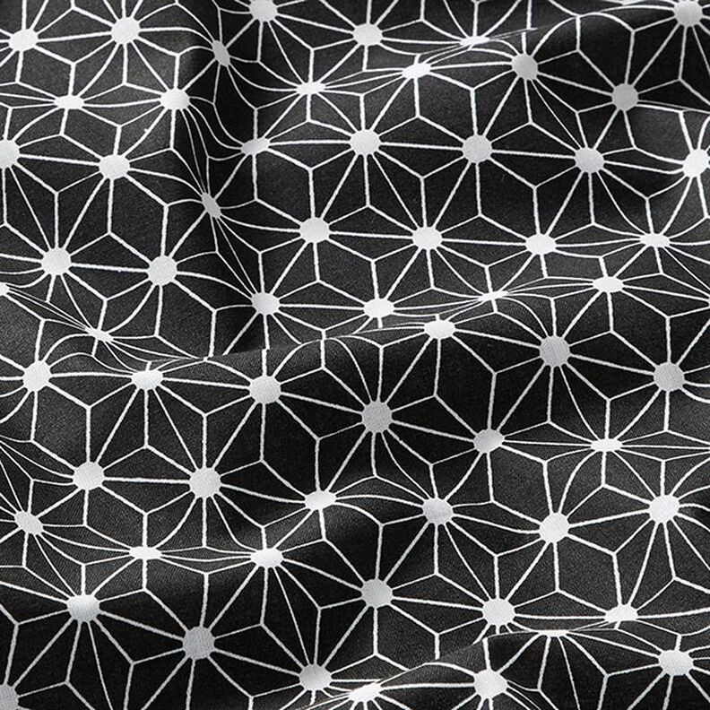 Tissu en coton Cretonne Étoile graphique – noir, image number 2