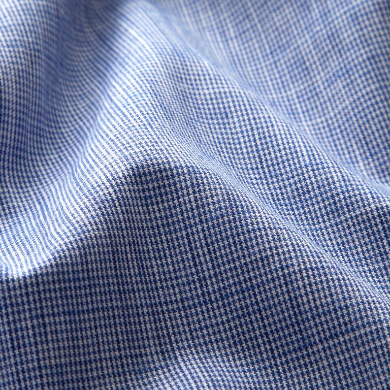 Tissu de coton Mini pied-de-poule – blanc/bleu jean,  image number 2