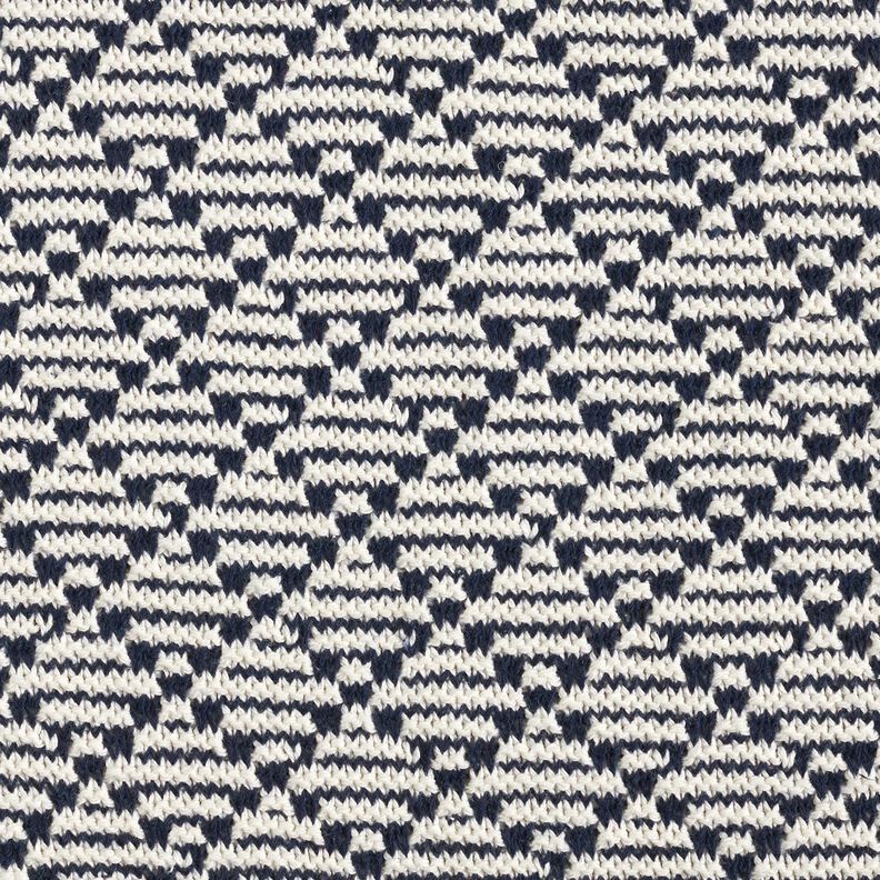 Grandes mailles de coton Losanges – blanc/bleu marine,  image number 1