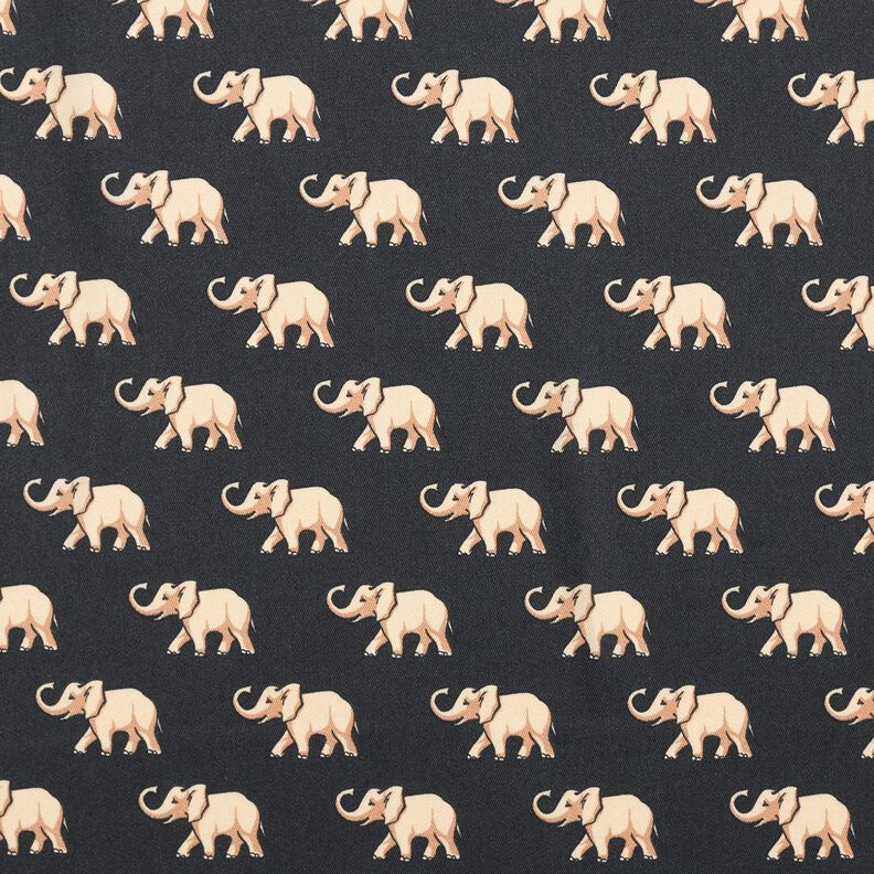 Tissu pour chemisier Éléphants – noir,  image number 1