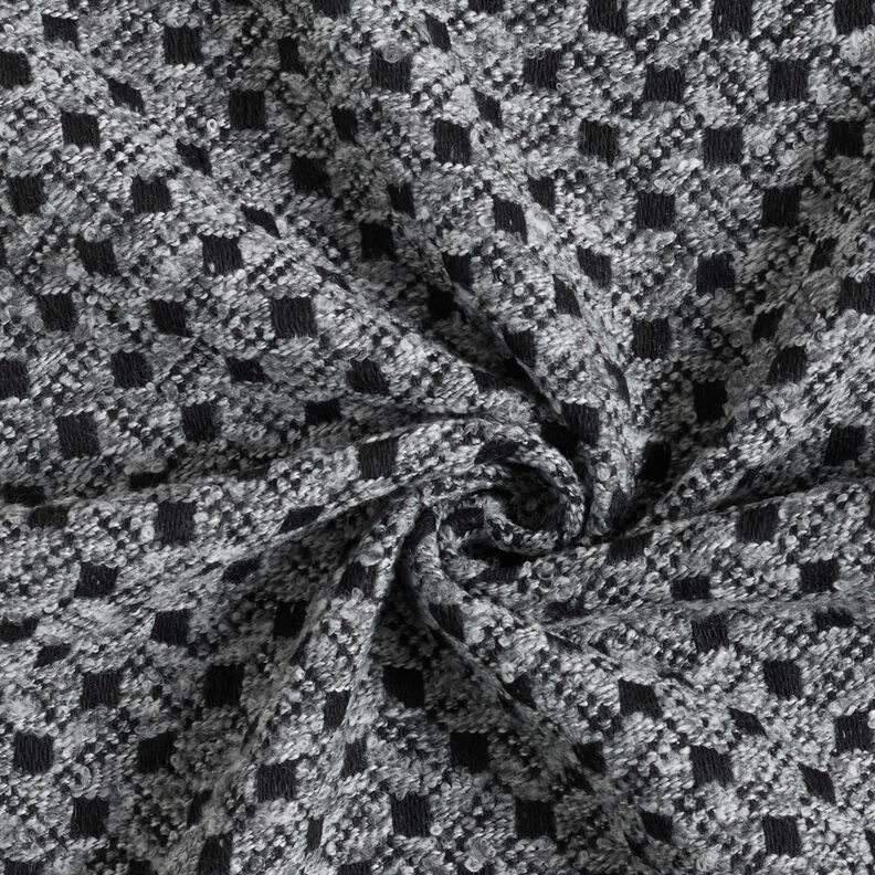 Tissu pour manteau petits carreaux – gris clair/noir,  image number 4