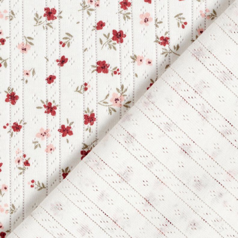 Ajour Jersey coton Petites fleurs – ivoire, image number 4