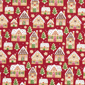 Tissu en coton Cretonne Maison en pain d’épices – carmin, 