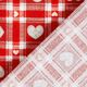 Tissu en coton Cretonne Carreaux Vichy et cœurs – rouge,  thumbnail number 4