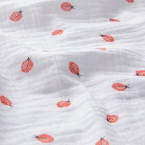 Tissu double gaze de coton Coccinelles Impression numérique | Poppy Fabrics – blanc, 